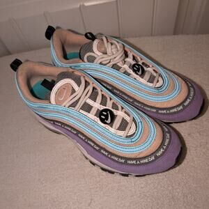 NIKE AIR MAX 97 LIGHT BLUE AND MAGENTA/PINK RUNNING SHOES LADIES 8.5